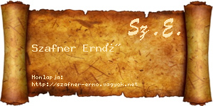 Szafner Ernő névjegykártya
